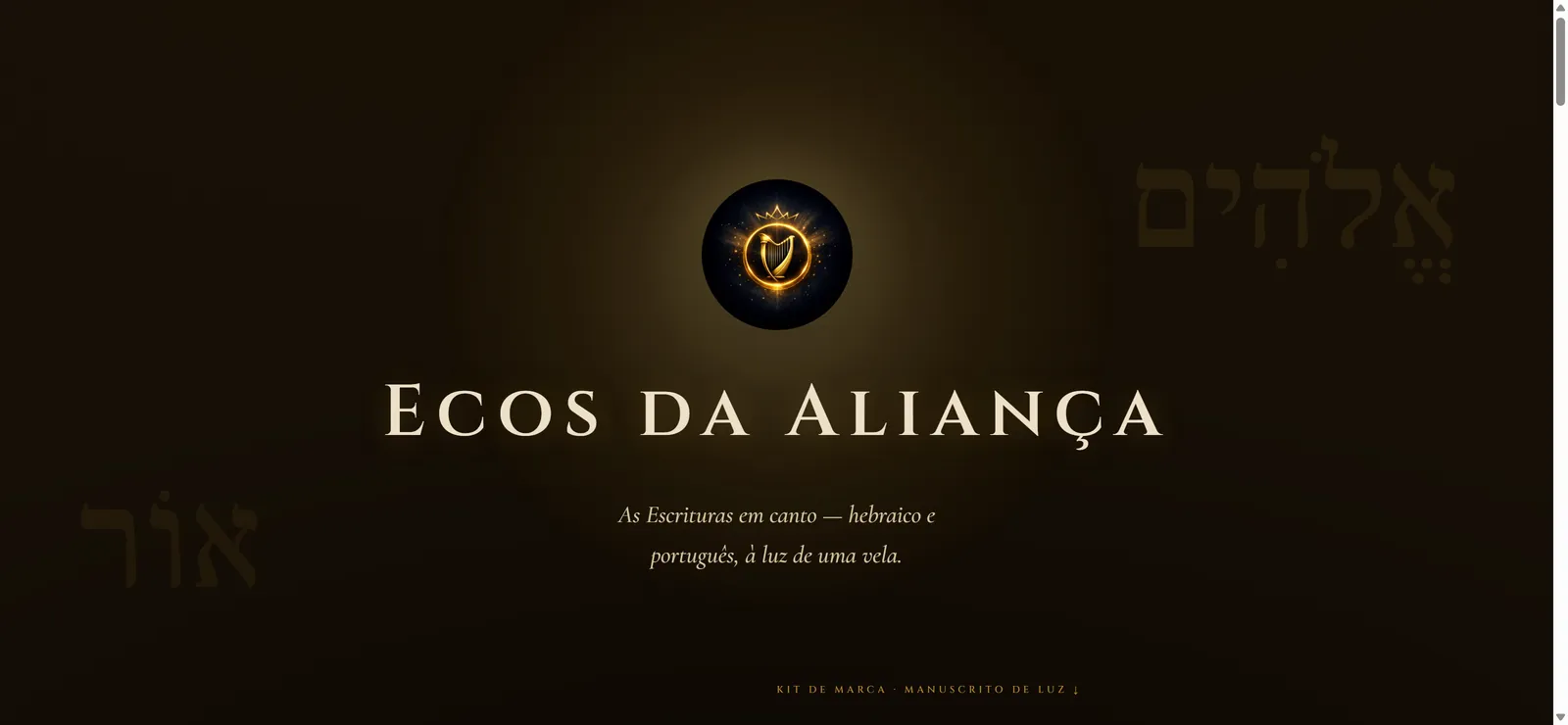 Capa do kit de marca de um canal de música: ouro sobre preto, emblema circular e o nome em serifa clássica.