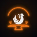 Marca da Forja de Marca — bigorna neon laranja com o galo da RRooster